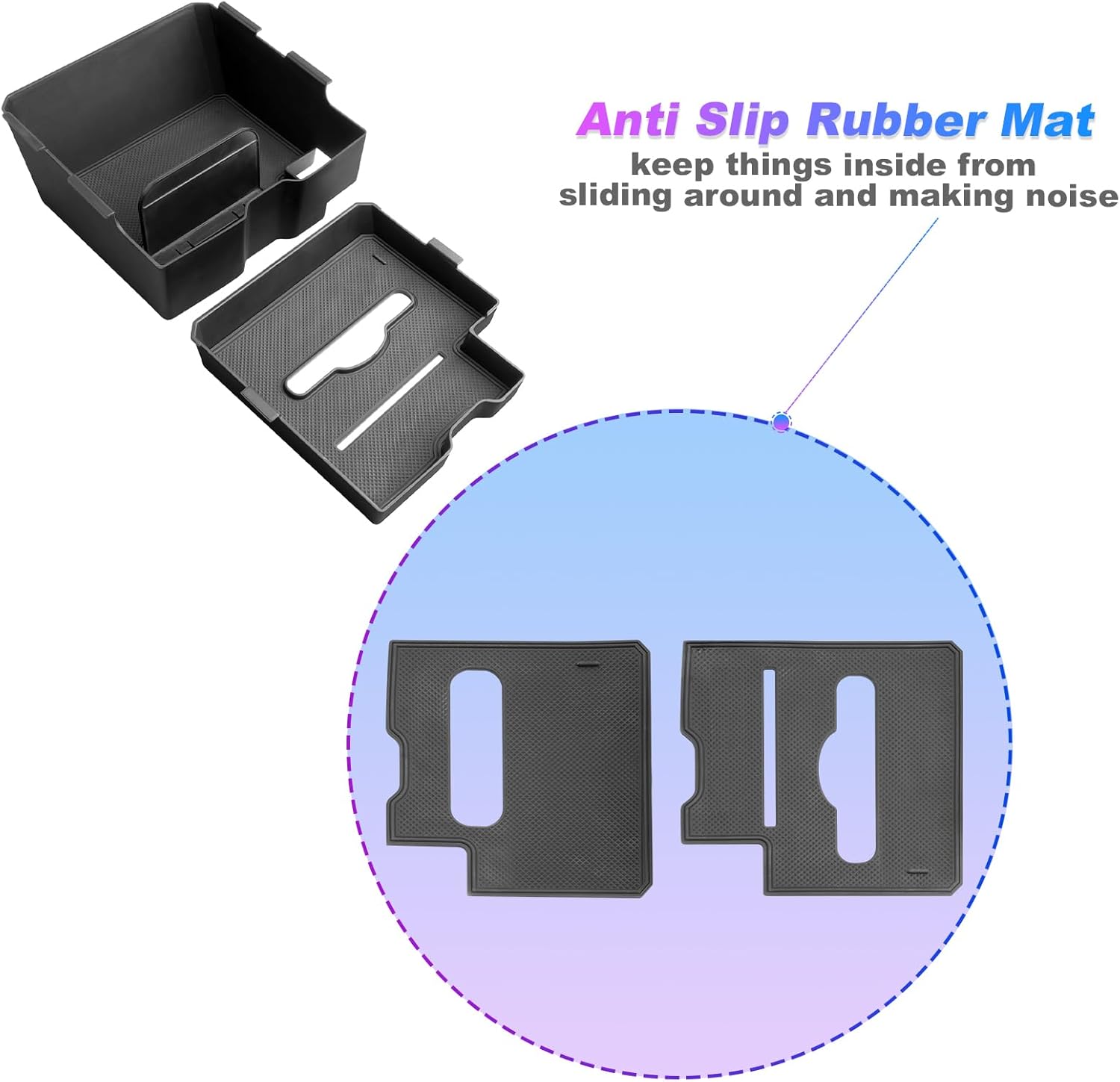 SXCY 2PCS for 2025 Ford Ranger Center Console Organizer for 2024 2025 Ranger Armrest Console Tray 2024 2025 Ranger Accessories (Updated Double Layers with Tissue Storage Funtion)