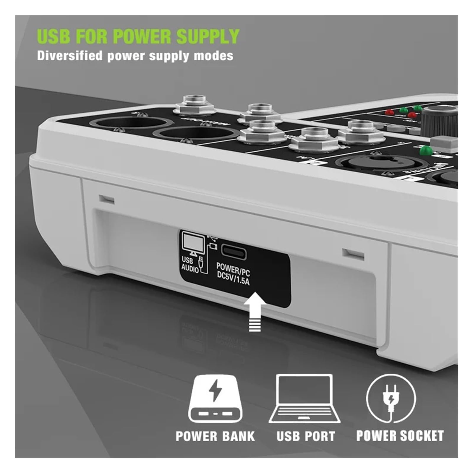 Console Mixer Audio A 4 Canali Con Kit Microfono Wireless Interfaccia USB Bluetooth, For Chitarra PC DJ Karaoke Riproduzione Chiara Del Suono