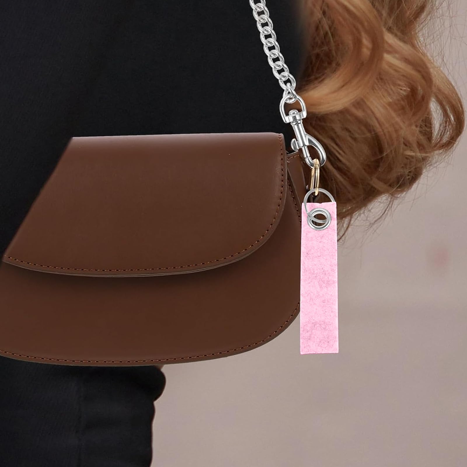 tinysiry Portachiavi in ​​Feltro, 20PCS Portachiavi con Anello in Acciaio Inossidabile con Etichetta, Portachiavi per Forniture Artigianali Fai-da-Te, Portachiavi Fai-da-Te con Decorazioni Fai-da