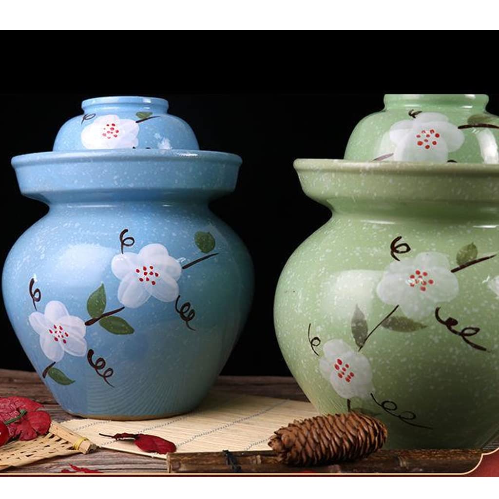 Różowy tradycyjny chiński porcelanowy ceramiczny garnek do fermentacji garnek do marynowania, słoik do fermentacji z uszczelką wodną pokrywka śluzy kamionka ，Słoje fermentacyjne(0.75KG)