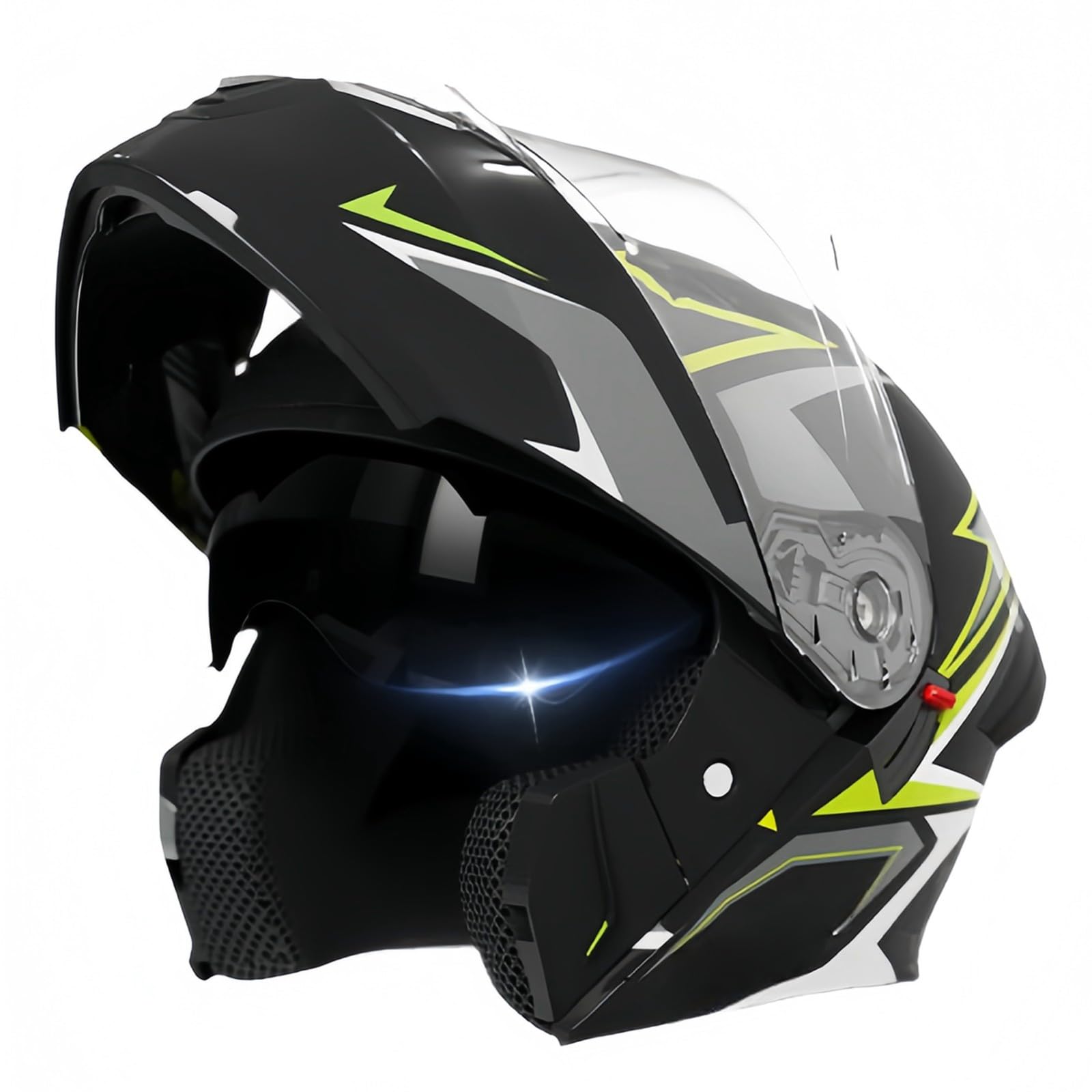 Kask szczękowy do motocykla, integralny kask motocyklowy, do sportów wyścigowych, sportowych, turystycznych, dla dorosłych, z podwójnym wizjerem, uniseks, C (54-61 cm)