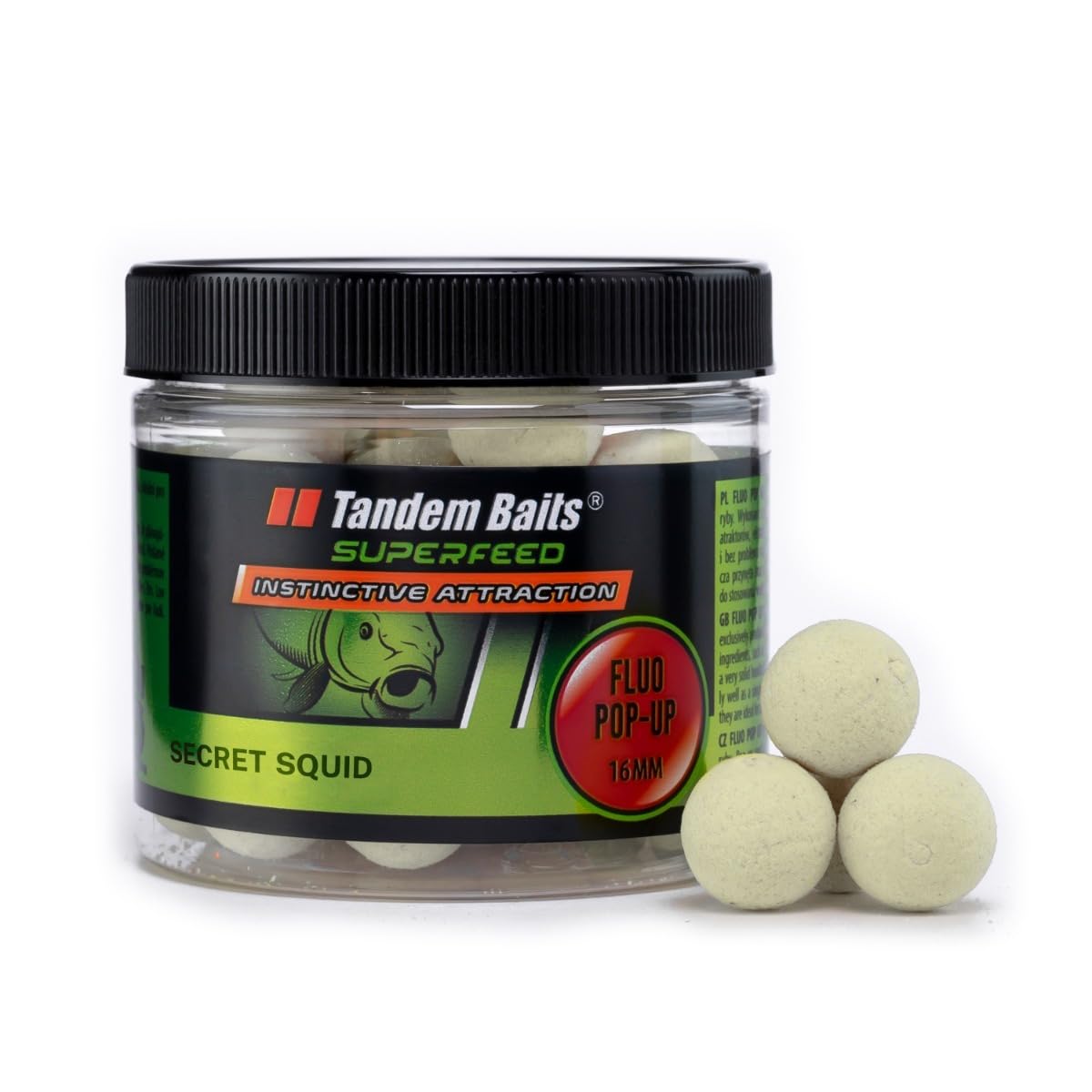 Tandem Baits SuperFeed Fluo Pop-Up Secret Squid - Carp Fishing Pop-Ups, 16mm, 70g