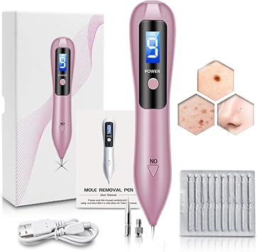 Skin Tag Removal Pen - Adjustable Electric Plasma Remover for Skin Tags, Warts, Dark Spots, Freckles with LCD Display and Blue Light for Safe, Painless Use