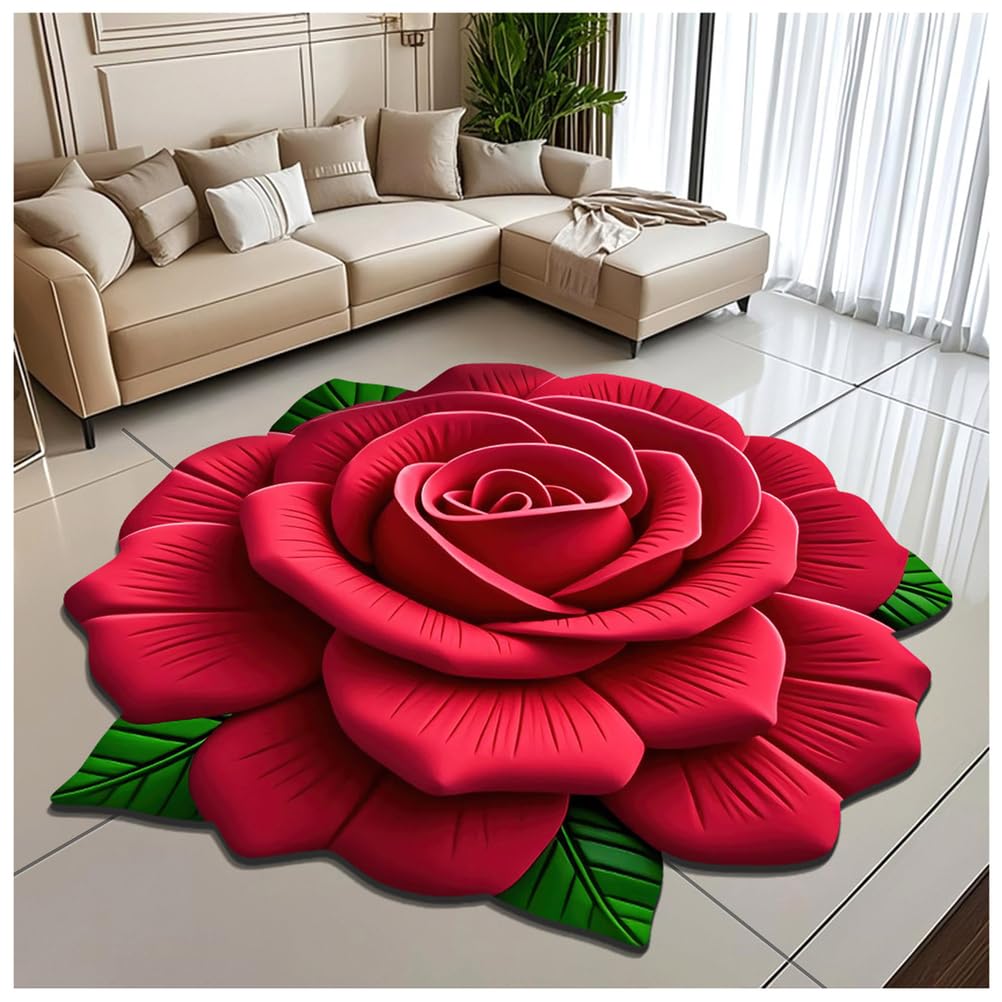 Floral Diatomaceous Earth Bath Rug 3D Visual Flower Shaped Diatom Mud Floor Mat for Kitchen Bathroom Bedroom Sofa