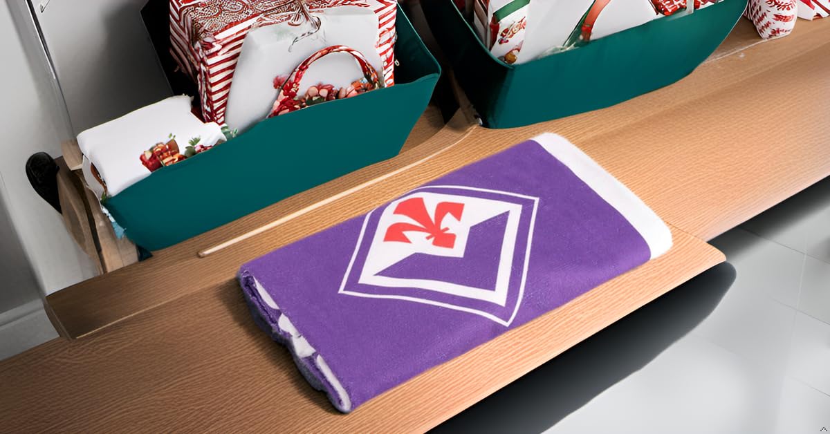 Only4fan S.r.l. ACF Fiorentina ręcznik basenowy/morski 70 x 140 cm z mikrofibry Oficjalny produkt, fioletowy