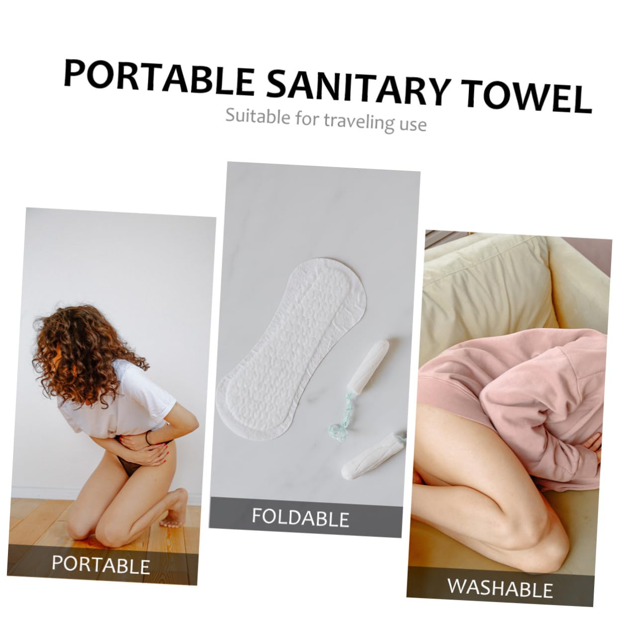 FOMIYES 4 Piezas compresas menstruales de tela Toalla sanitaria lavable compresas menstruales reutilizables protegeslips toalla sanitaria de tela almohadillas de mamá portátil Toalla tía