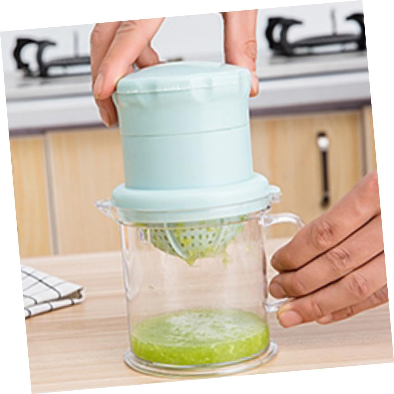 2 Pcs Hand Press Fruit Squeezer Mini Vegetable Juicer Compact Tool for Easy Citrus Juicing with Residue Filter Dishwasher Safe Healthy and Design