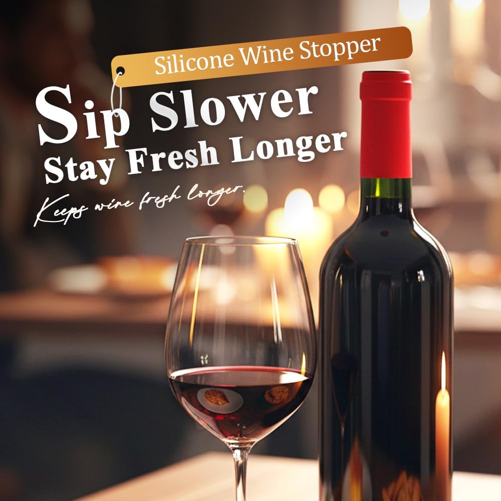 Silicone Wine Stopper, 2026 New Soft Airtight Sealer for Glass Bottle, Beer Champagne Wine Bottles, Leakproof Freshness Saver Plug with Grip for Home Bar and Kitchen (16pcs)