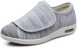 Chaussons Diabétiques Chaussure Orthopédique Réglable Pantoufles Intérieur Respirant Sandales Pied Large Chausson Fermeture Scratch pour Personne Âgée Pieds Gonflés Arthrite Oedème