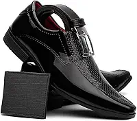 Kit Sapato Masculino Verniz + Cinto e Carteira