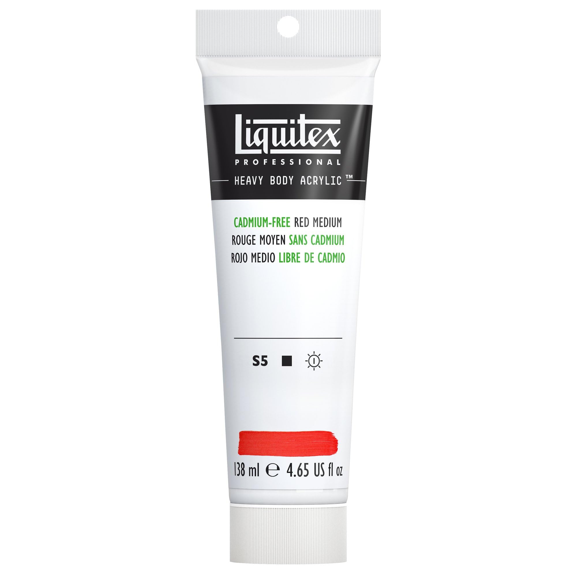 Liquitex 1138894 Professional Heavy Body Acrylfarbe in Künstlerqualität mit ausgezeichneter Lichtechtheit in buttriger Konsistenz, 138ml Tube - Kadmiumfrei Rot dunkel