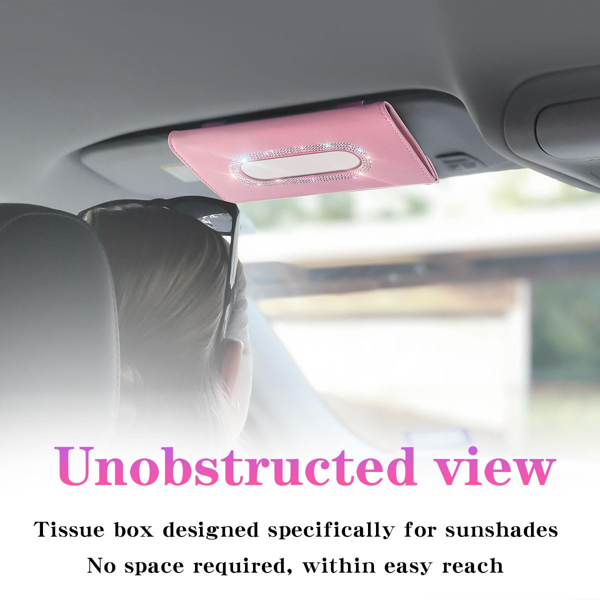 Car Tissue Box Holder Nyatek Bling Car Sun Visor Tissue Box Mask Holder, Bling Decorative Car Tissue Case