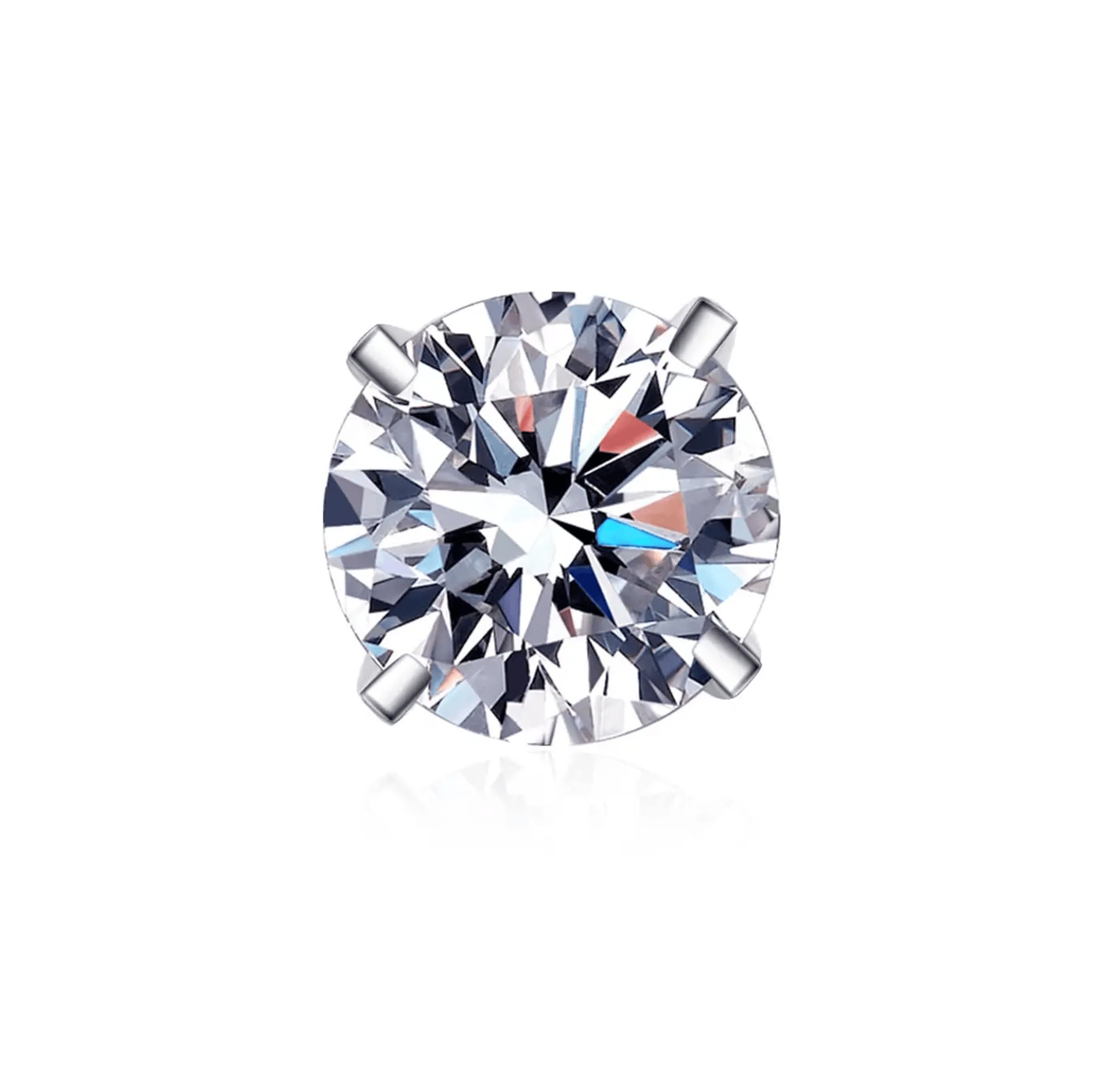 snowflake global 0.3-2 ct Single Piece Luminous Luxe 925 Sterling Silver Stud Moissanite Earring for Men, DF Color Brilliant Round Cut Friction Back; D VVS1-picture-15