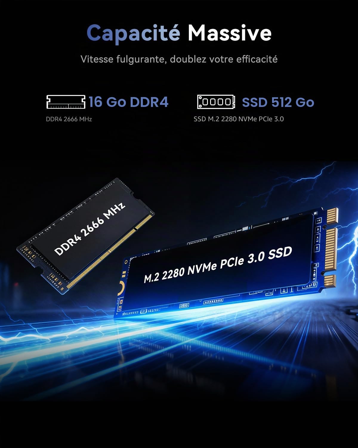 15,6" PC Portable Gamer ave 12C Core i5-12600H (Jusqu’à 4,5 GHz)
