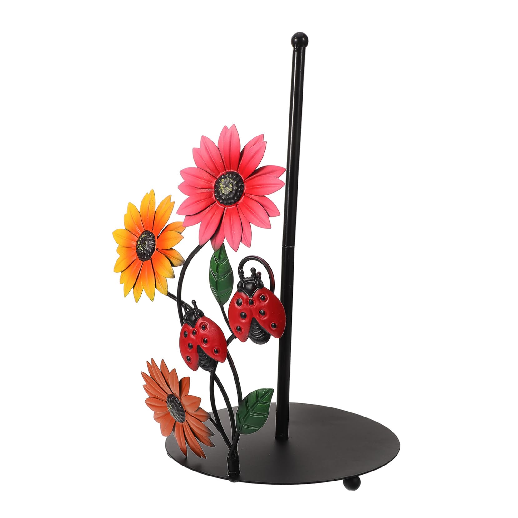 SHINEOFI Portarotolo da Cucina in Ferro a Girasole, Base Stabile, Decorativo e Facile da Spostare, per Cucina e Soggiorno, Supporto Verticale per Carta