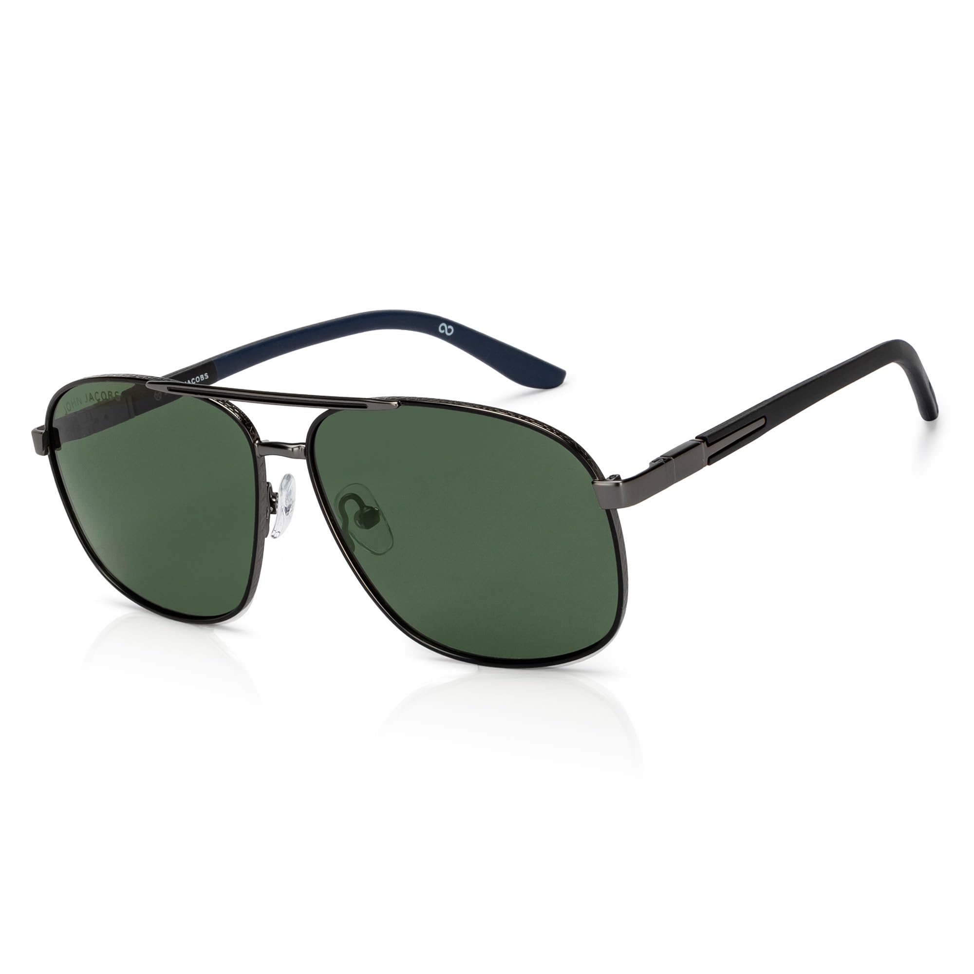 | Gunmetal - Grey | Full Rim Rectangular Stylish & Premium Polarized Sunglasses | Polarized and 100% UV Protected | Men & Women | Extra Wide | JJ S15860