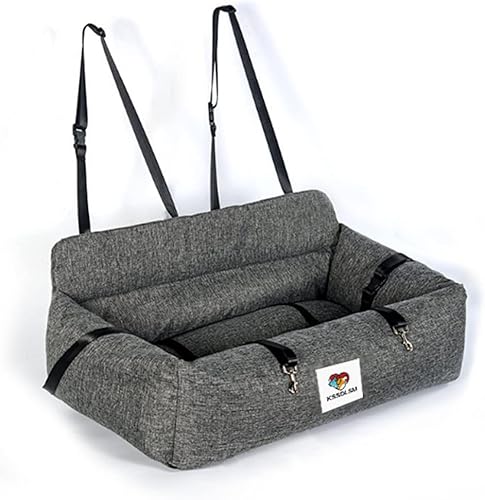 Asiento de coche para perros grandes, asiento de automóvil para perros pequeños para 2 perros, ambos lados tienen bolsillos de almacenamiento,