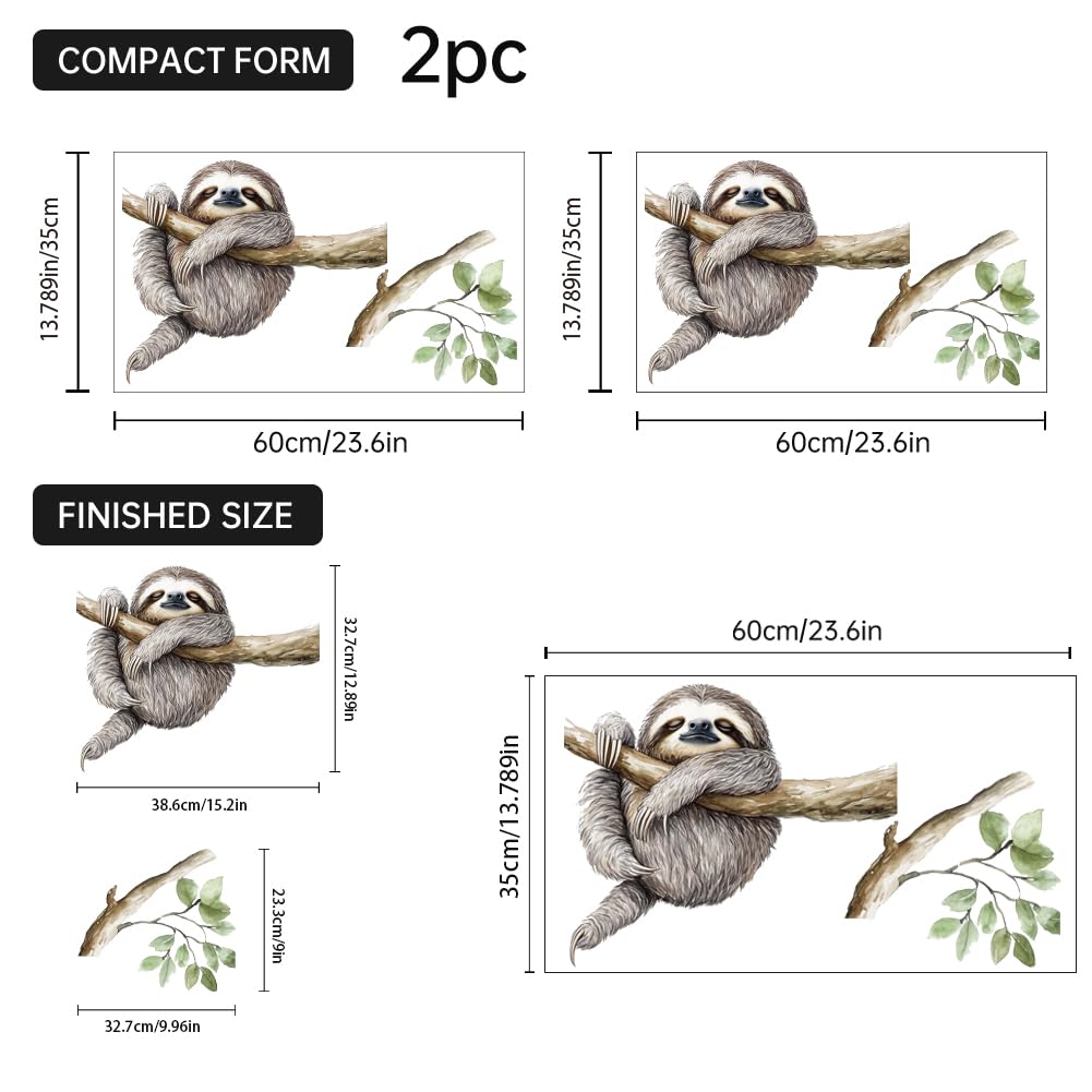 GOMAKERER 1 Pc Little Sloth Wall Decal - Image 2