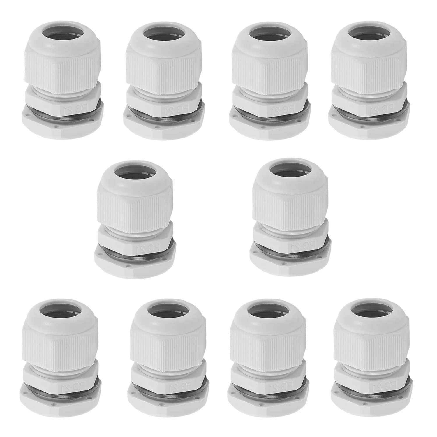 Fielect PG21 13-18mm Cable Range Waterproof Adjustable Cable Joints Cable Connector White Tone 10Pcs-image-44