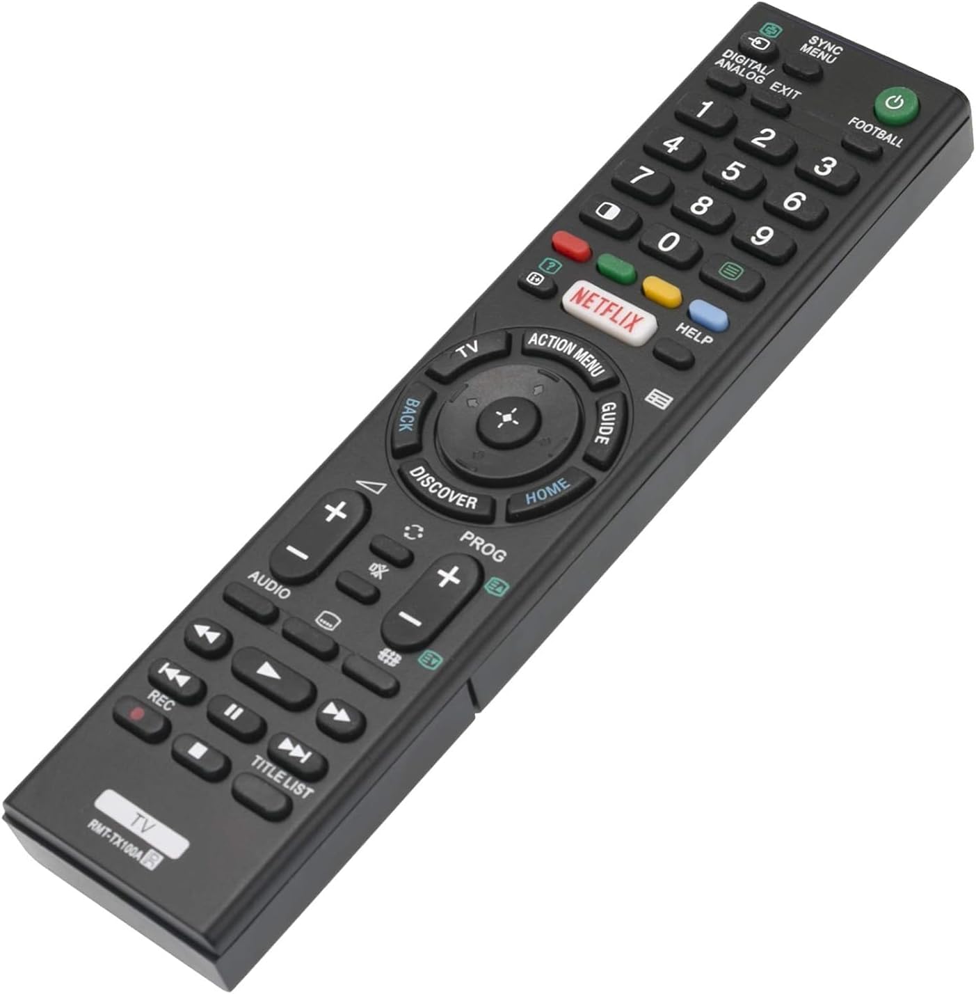 Telecomando universale di ricambio per televisori Sony, compatibile con tutti i televisori Sony (LED, LCD, plasma), ideale come telecomando di ricambio per TV con le stesse funzioni, nero (confezione