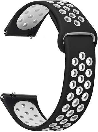 Microsonic Xiaomi Watch S1 Active i in Rainbow Gently Band Kordon Siyah Beyaz [Watch S1 Active ile Uyumlu Kordon - Siyah - Beyaz]