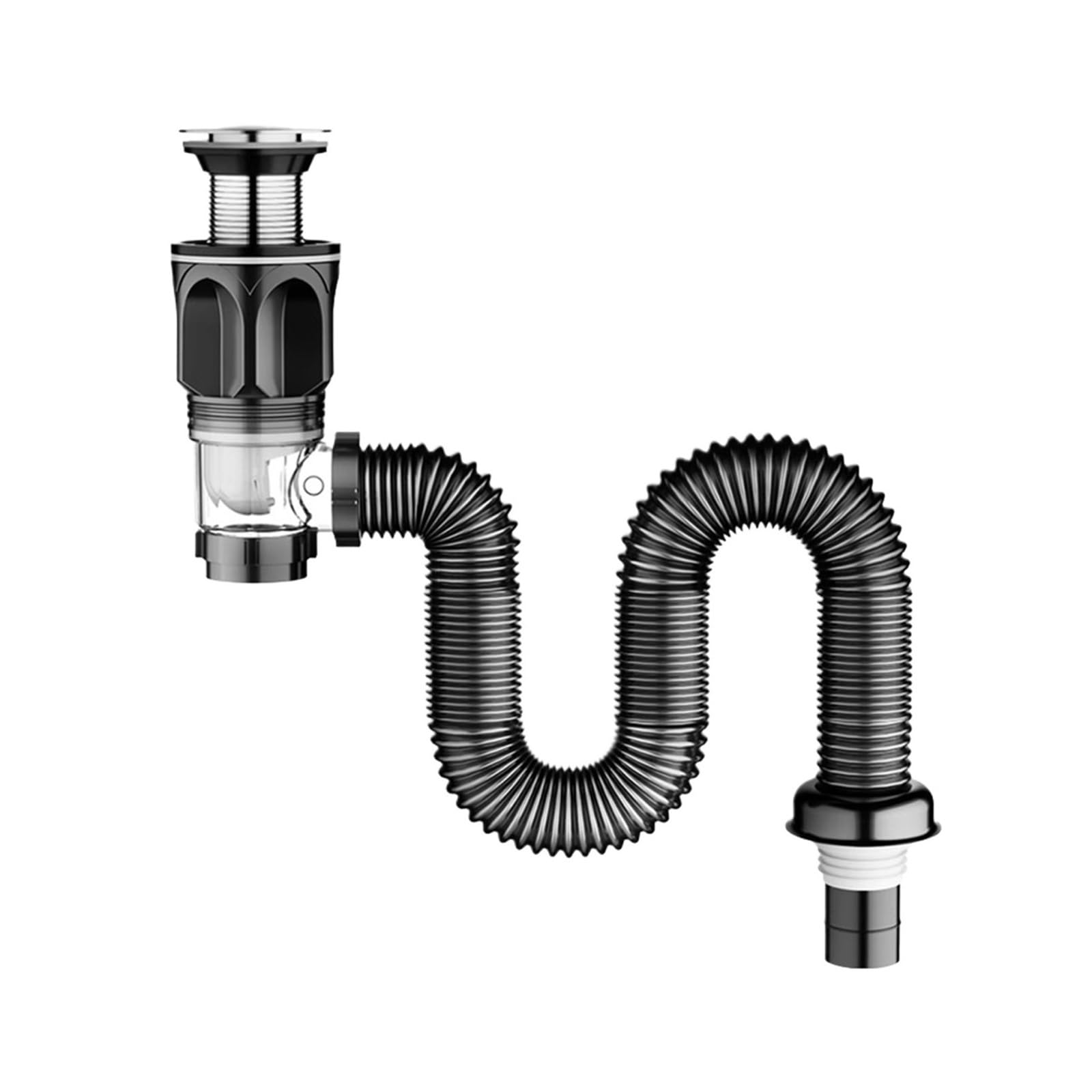 Qjzkwxalmp Small Cover Set Flexible Sink Drain Pipe, Expandable Tubular Tubing