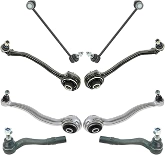 TRQ Front Control Sway Bar Link Tie Rod End Steering Suspension Kit Set 8pc