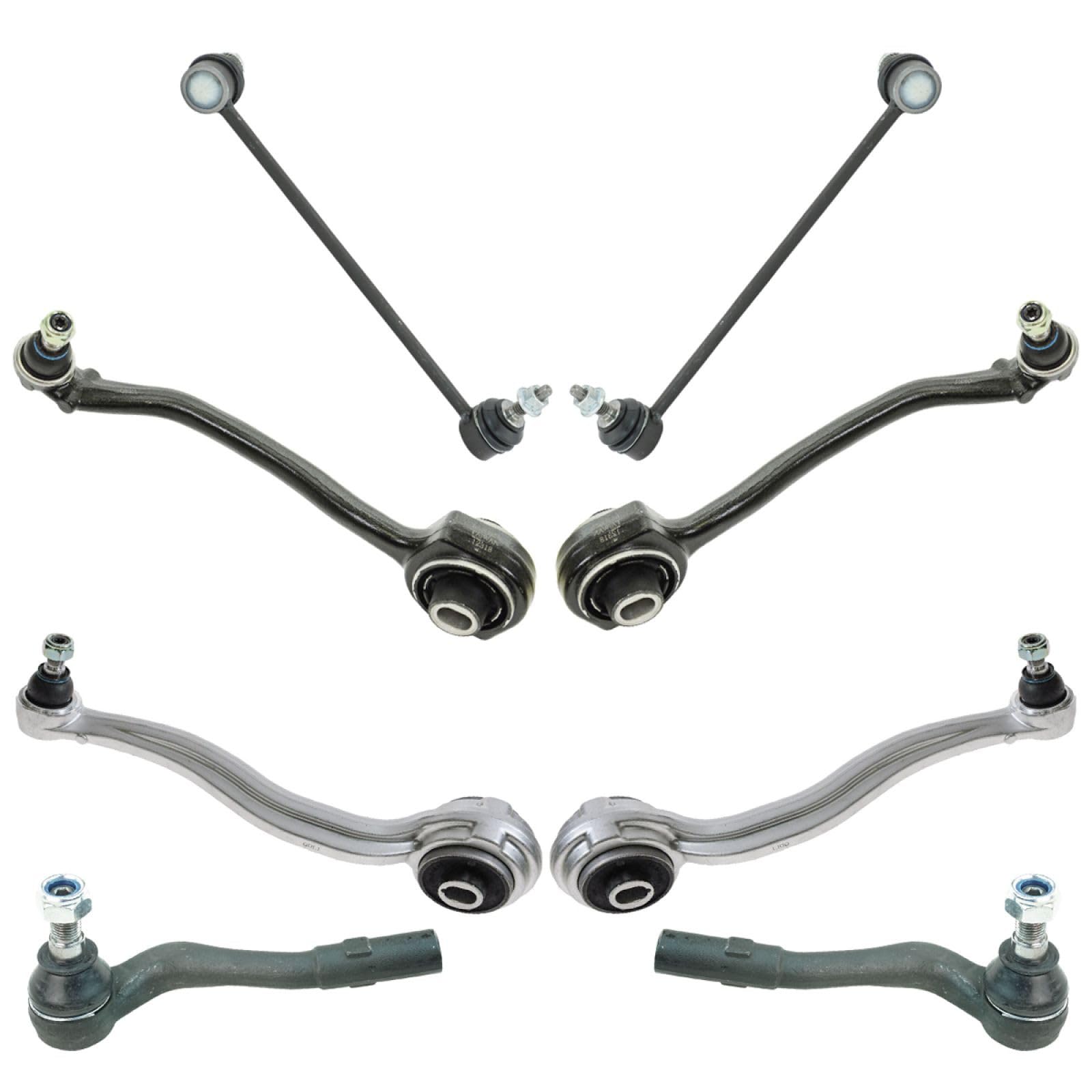 TRQ Front Control Sway Bar Link Tie Rod End Steering Suspension Kit Set 8pc