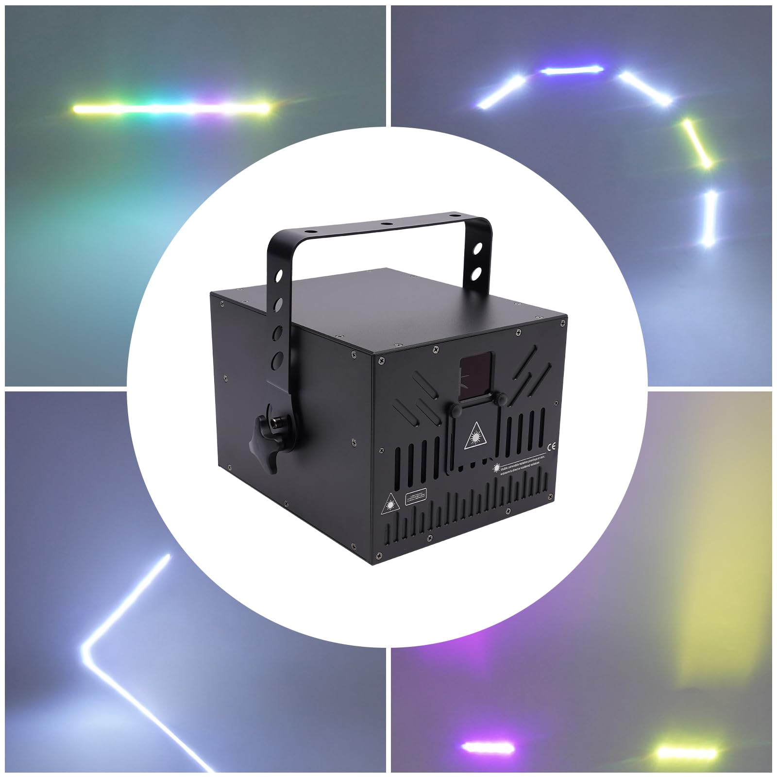 Discolicht, Bühnenlicht, Laser RGBW, DMX512, 10 W, Schwarz