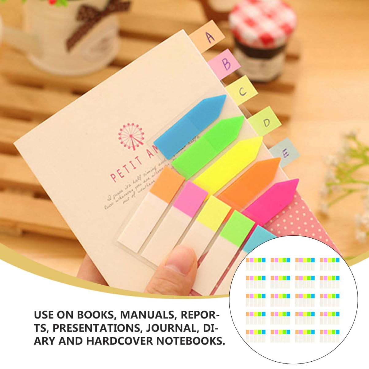 Lurrose Lot De 60 Étiquettes D'Index Bandes De Marqueurs En Papier Onglets Surligneurs Pour Classeurs Étiquettes Autocollantes Papeterie Étiquettes Adhésives Transparentes Roses