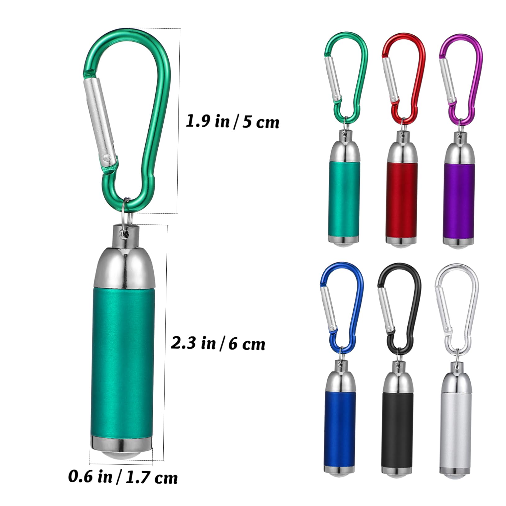 DOITOOL 12PCS Mini Keychain Aluminium Alloy Outdoor Camping Torches with Climbing Hooks Stylish and for Bags Backpacks and