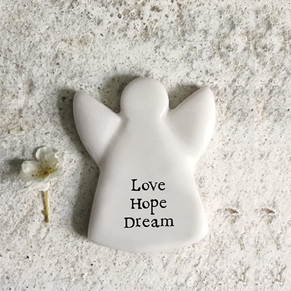 Crafty Capers White Love Hope Dream | Guardian Angel | Ceramic Token | Cracker Filler | Mini Gift