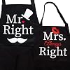 ZOORON Mr & Mrs 2-Piece Kitchen Aprons Set - Anniversary & Wedding Gifts for Couples