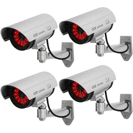 QEEIG Bullet Dome Dummy CCTV Camera Set of 4