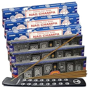 Nag Champa Super Hit Incense Sticks & Holder Bundle Variety Pack from House of Satya Incense Sticks and Trumiri