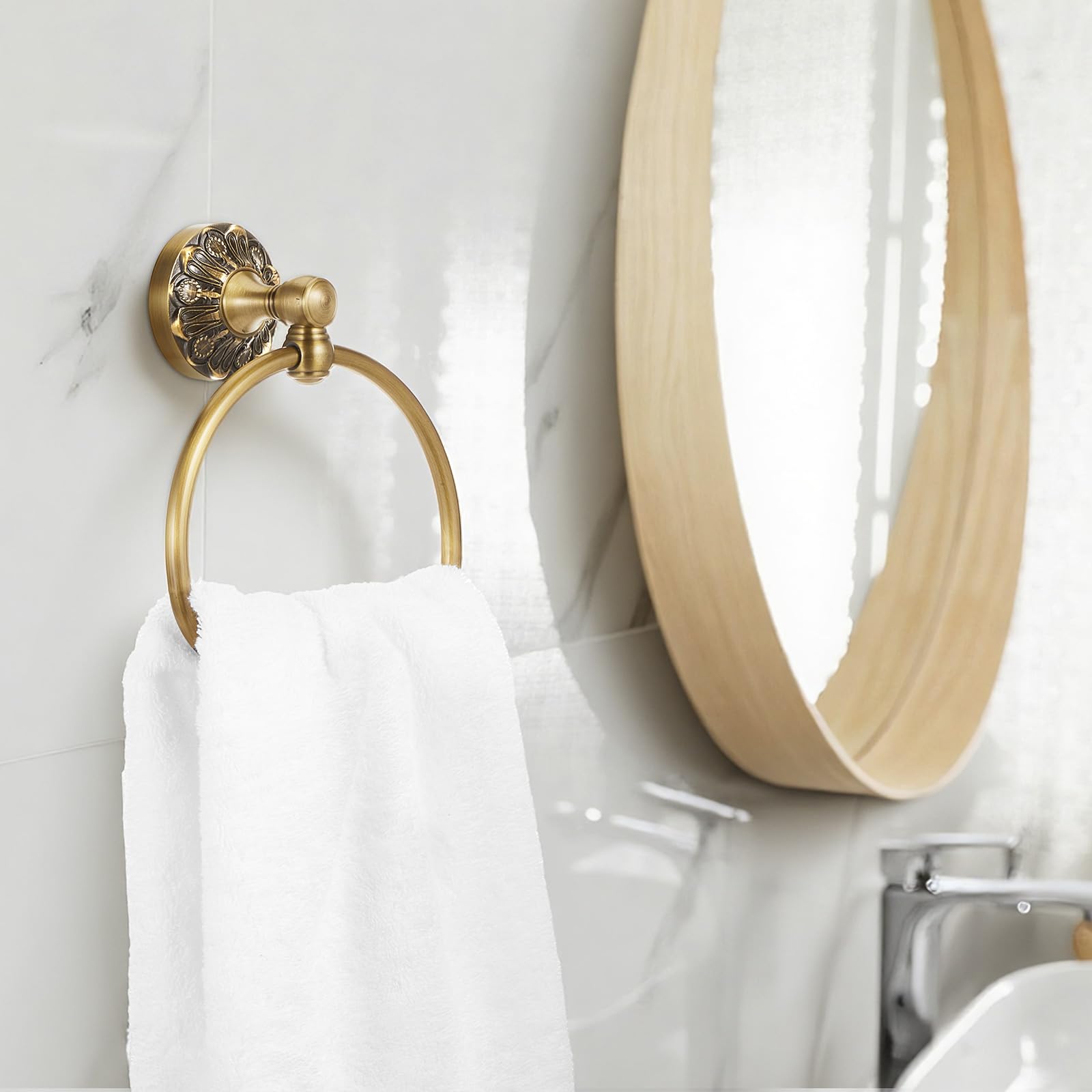 2 Pcs Toilet Paper Holder Towel Ring, Brass, Semi Circular — Amazon image 5