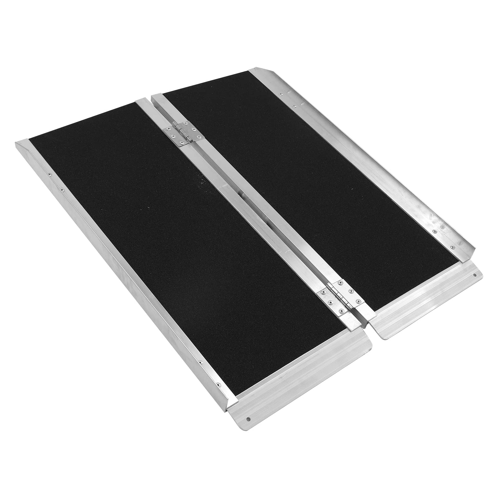 Sorandy Non Skid Portable Folding Wheelchair Ramp, Aluminum Foldable Mobility Handicap Scooter Ramp with Carrying Handle Door Threshold Wheelchair Ramps for Home Doorways Stairs