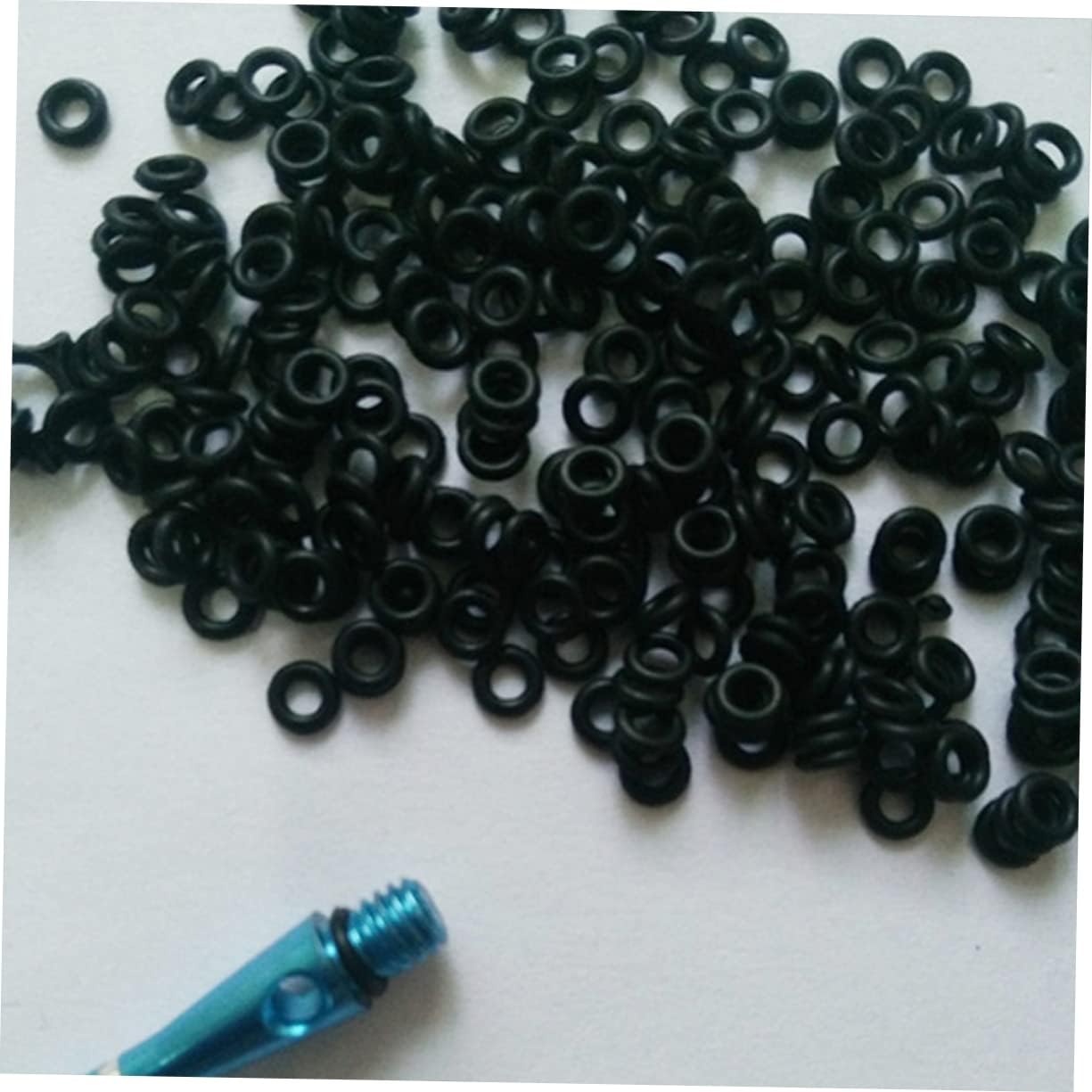 BESPORTBLE 100pcs Black Rubber Washer for Dart Rods Non-Slip Rod Round Pad Compatible Aluminum for Professional Use