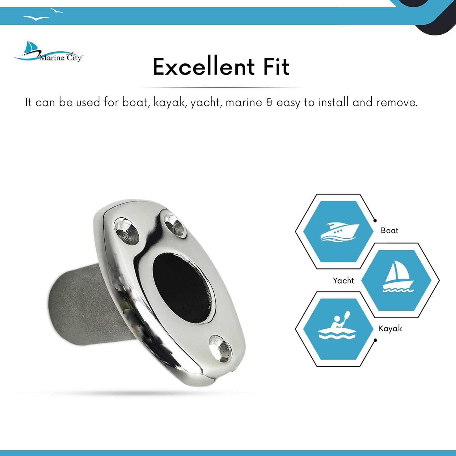 MARINE CITY 316 Grade Stainless Steel Durable Deck Flush Mounting Base Flag Socket Grade T-Handle (Fits for 1 Inch Pole) for Boats – Yachts – Marines – Hardware Accessories (Pack of 1) : Sports & Outdoors
