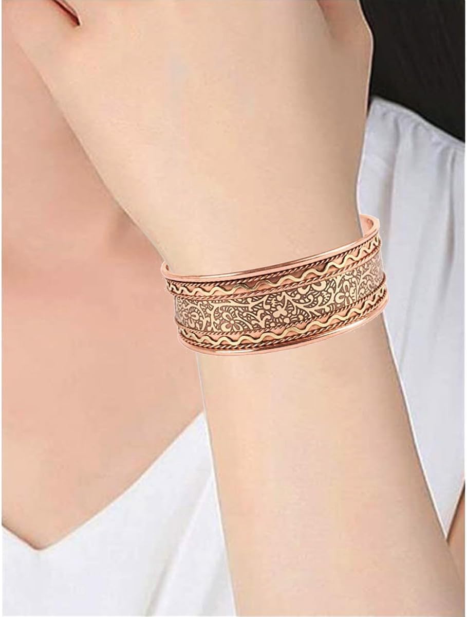 Touchstone copper bracelets | gift for men women |adjustable 100% pure solid real engraved wide cuff jewelry | handmade tibetan bangle bracelet | Beautiful embossed celtic design. - Image 7