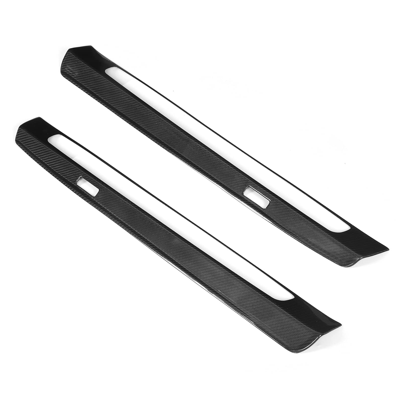 Bediffer 2 Uds Cubierta de Alféizar de Puerta Elegantes Tiras de Fibra de Carbono para Protección y Reemplazo para 718 2016-2019, Piezas de Automóvil de Lujo