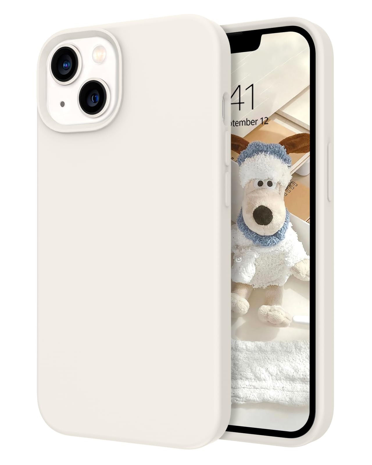 Telaso for iPhone 13 Case, Liquid Silicone Soft Gel Rubber iPhone 13 Phone Case Slim Fit Cover with Microfiber Lining Shockproof Protective Phone