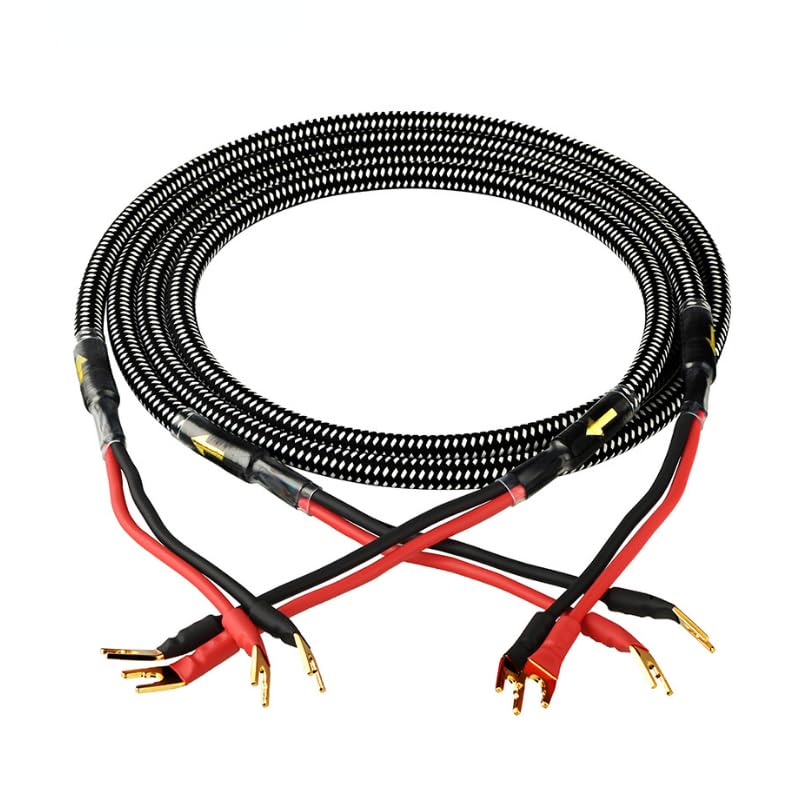 VAMIUR Lautsprecherkabel Audio Hi-Fi Bananenstecker Kupfer OFC Lautsprecherkabel Verstärker CD 2 x 2,5 mm² (Color : Y Spade, Size : 2,5m)