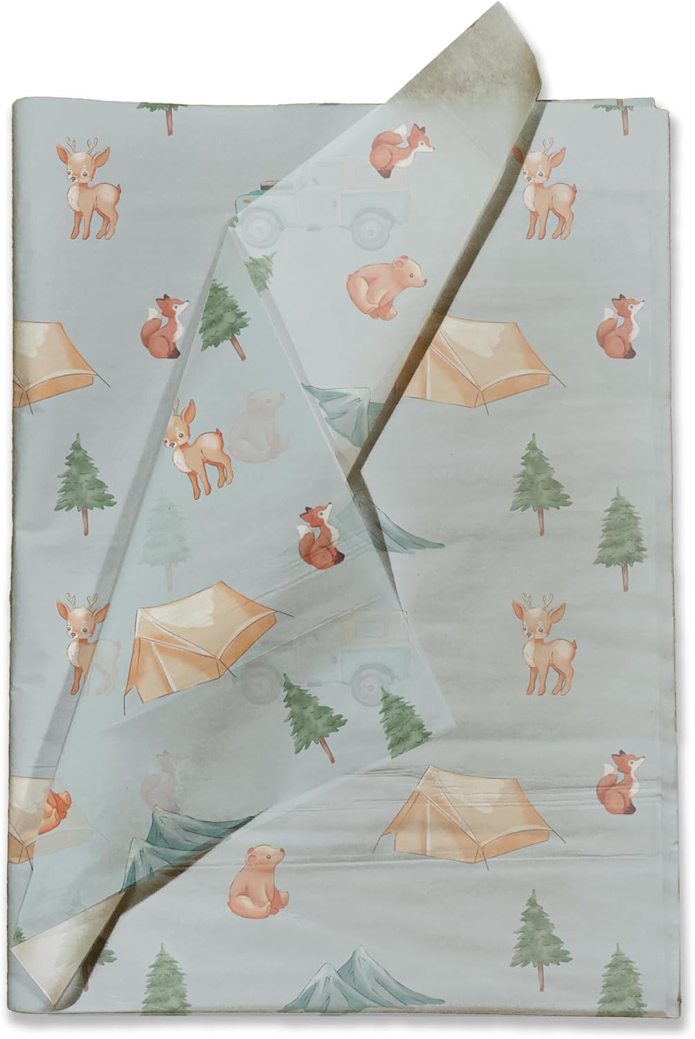 Pro Supply Global Camping Printed Tissue Paper for Gift Bags or Boxes and Wrapping - Baby Shower Bulk Decorative Art Tissue Paper for Packaging and Gifting | 24 Sheets 20" x 30" image 2