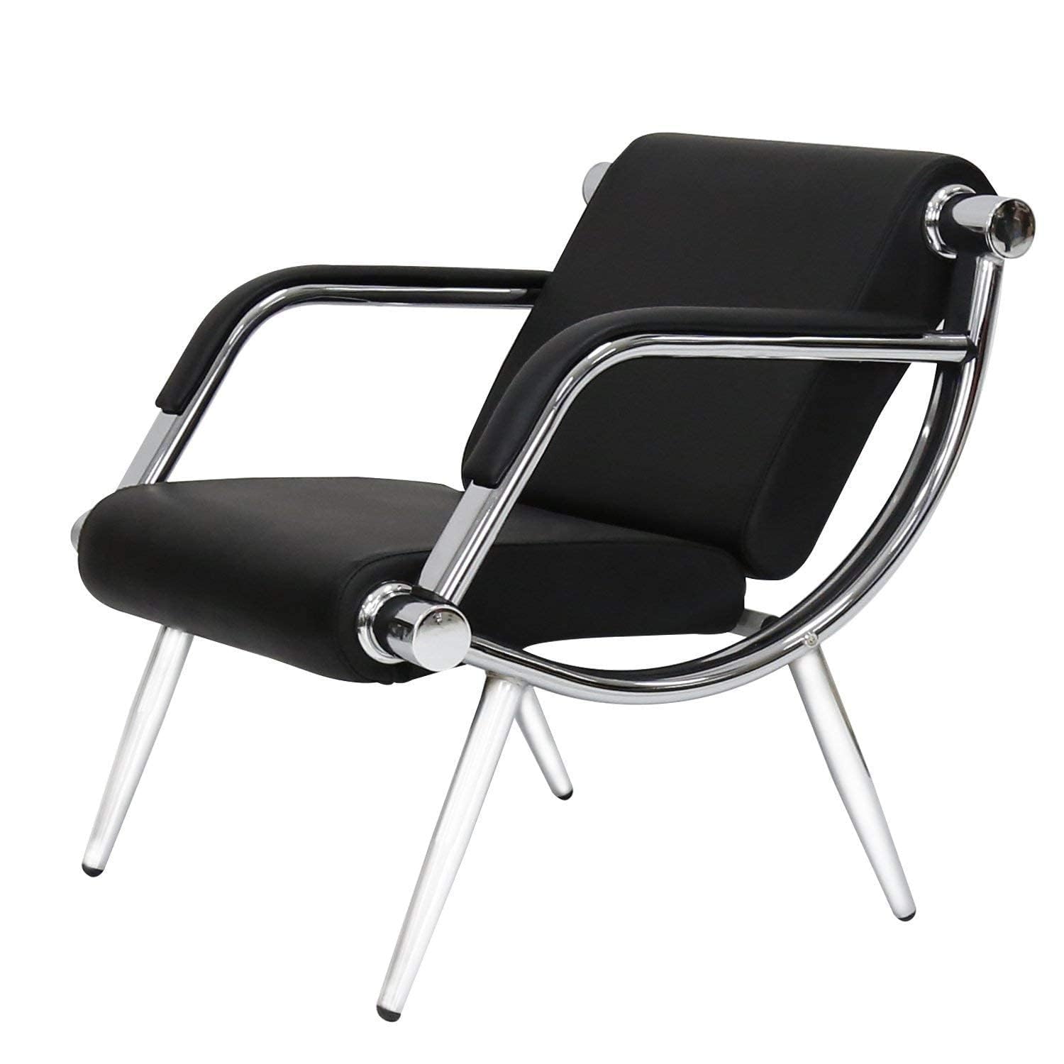 Kinpaw Entryway Leather Bench Waiting Room Chairs - Black End of Bed Bench for Bedroom, Living Room, Hallway, Salon, Entry Way, Indoor Shoe Bench with