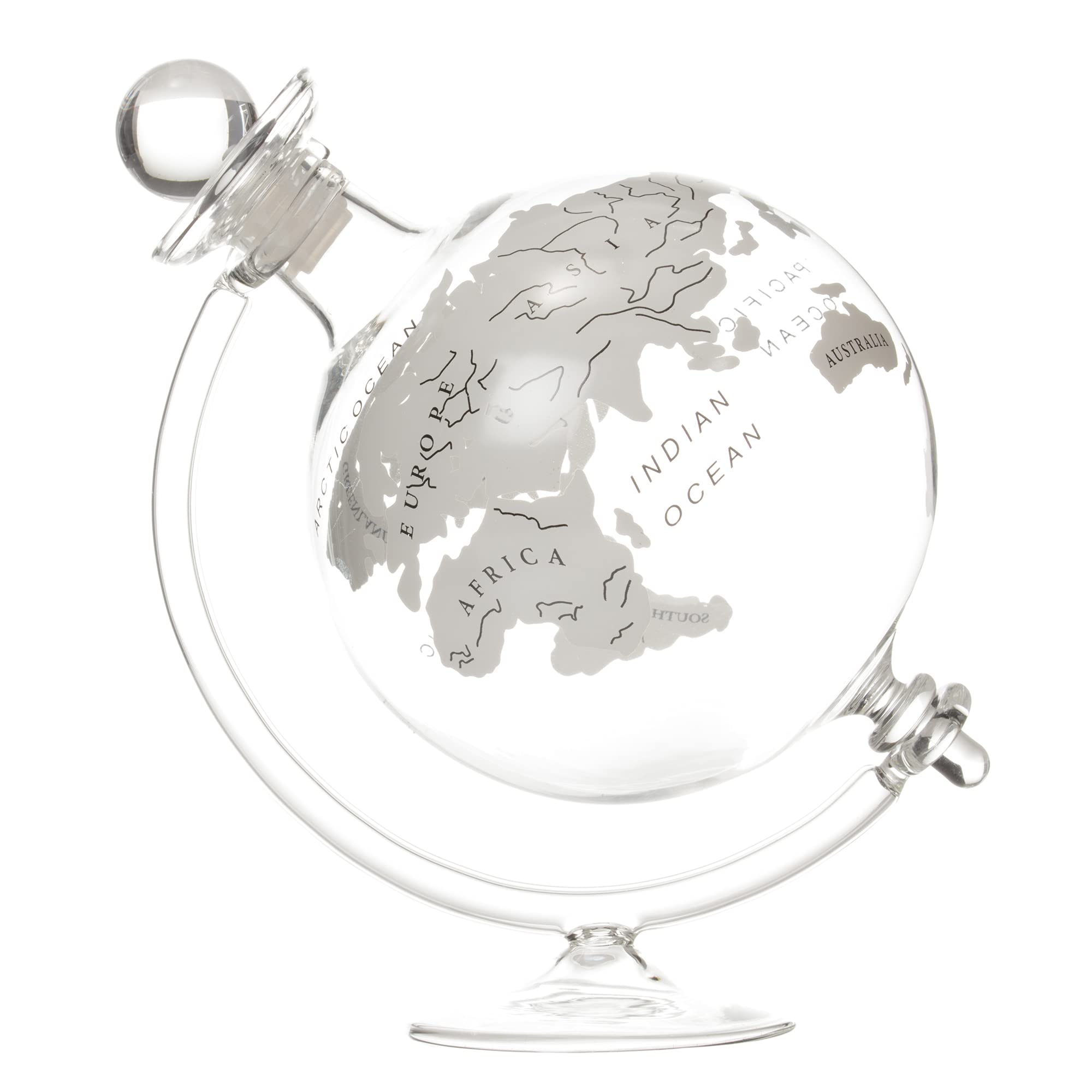 Ckb Ltd®, decanter a forma di globo con supporto a culla e coperchio in sughero e vetro; ideale per whisky, scotch, rum, vodka, tequila e altro ancora; può contenere fino a 700ml