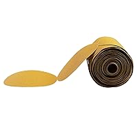 Vista 13 de Papel de lija PSA dorado de 6 pulgadas, 100 unidades de discos de lija de grano 220, rollo de papel de lija autoadhesivo con parte trasera adhesiva