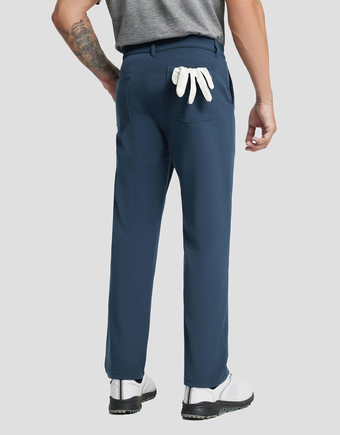 MICHEL ROUEN Mens Golf Pants Fleece Lined Water-Resistant Dress Pants Business Casual Outdoor Winter Pants for Men - Image 4