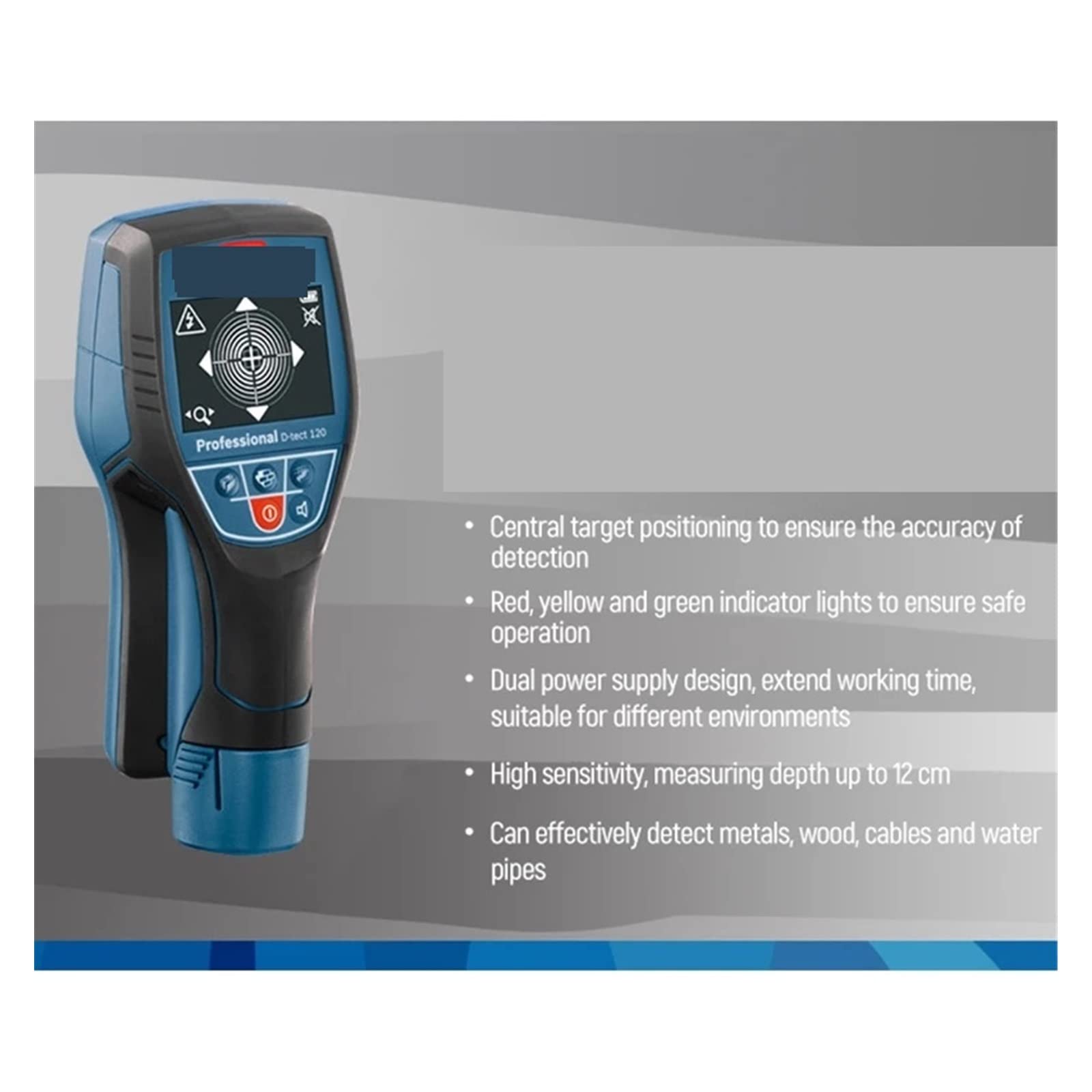 Detector de Pared, Escáner Profesional Digital Wall Floor Panel Detector Stud Finder Metal Madera Tubería De Agua Cable Eléctrico Alambre