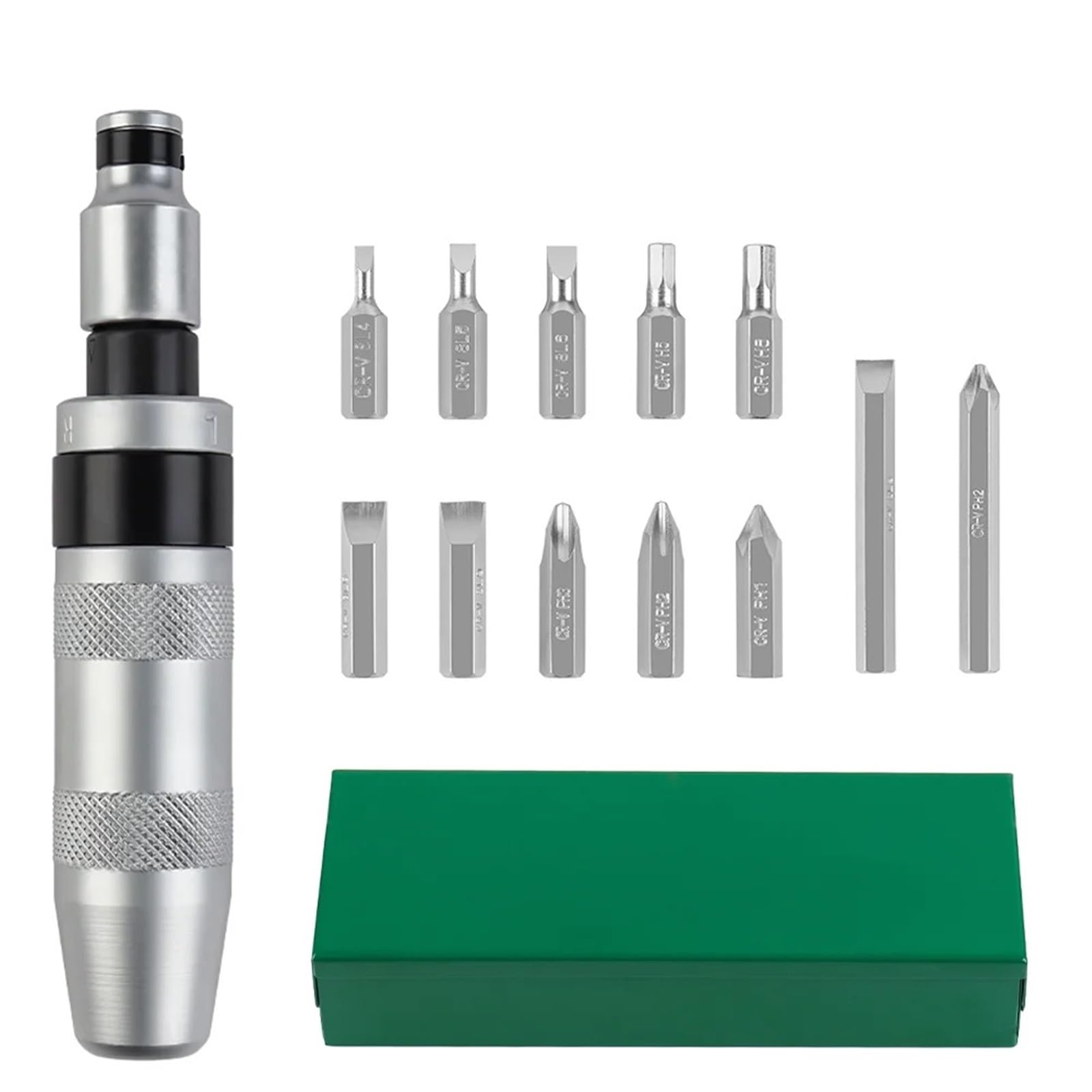 Amrttwy 13Pcs Screwdriver, 7/13 Pcs Manual Impact Screwdriver, Cordless Home Set Screw Extractor Professional Repair Tools, Used By Knocking(13Pcs)
